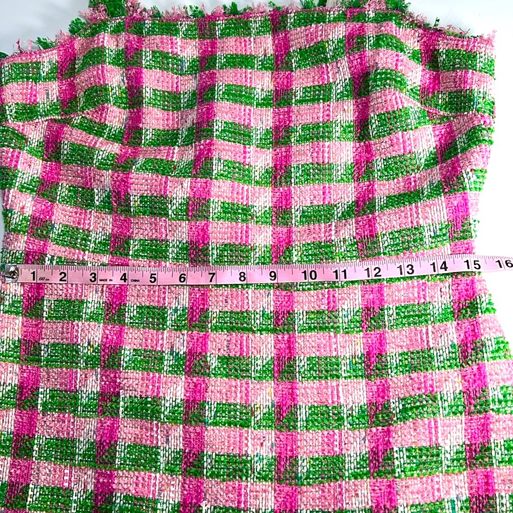 Kate Spade Pink and Green Plaid Tweed Dress/ 10 - Picture 8 of 14